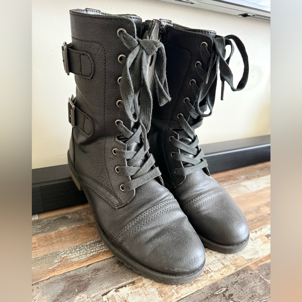 Women's Black Combat Boots